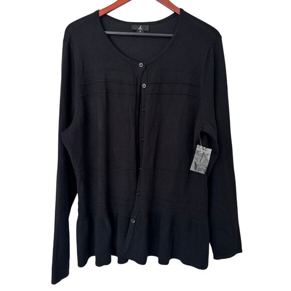 Jason Wu Black Long Sleeve Button Front Cardigan Size‎ XL NWOT - Picture 1 of 6